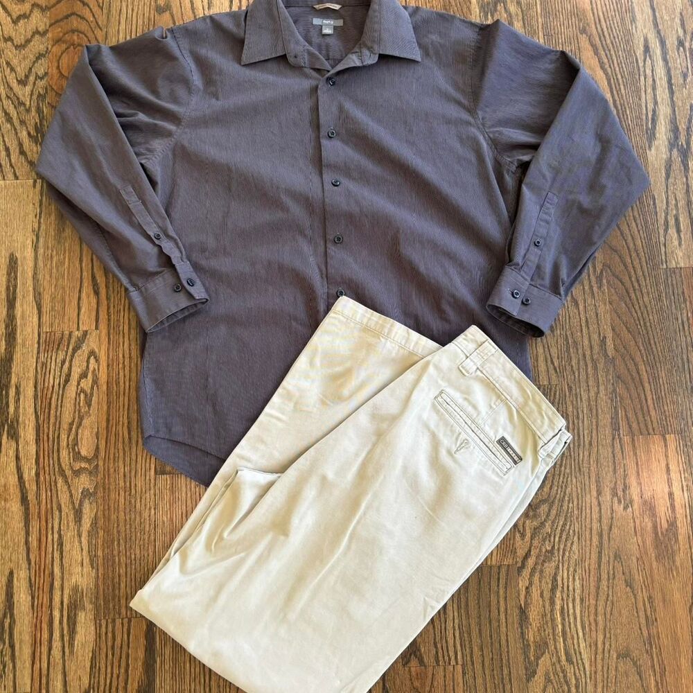 Apt-9 Men's Grey and Silver Shirt, Size Large